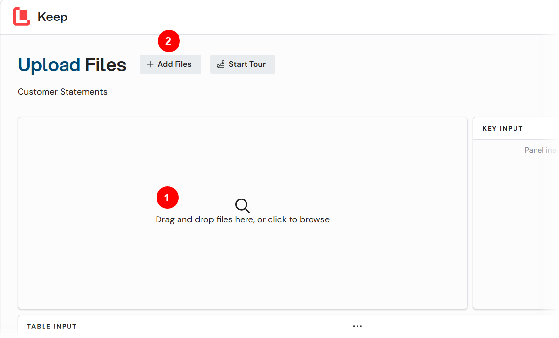 The intial state of the File Preview pane of an upload configuration.